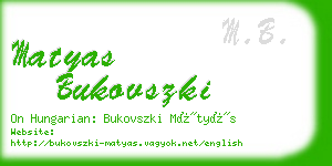 matyas bukovszki business card